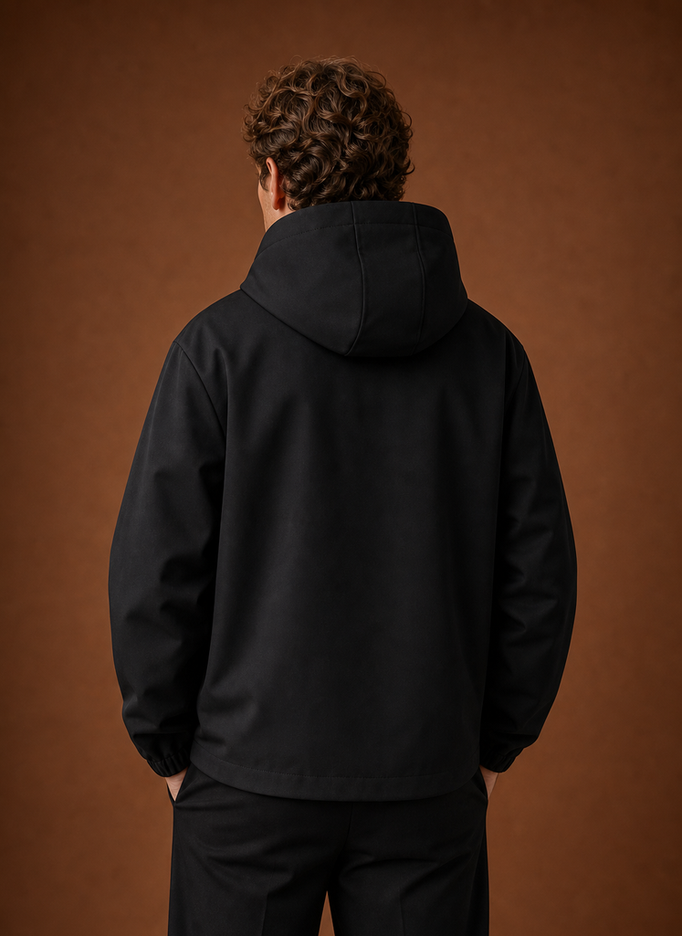 Men's lightweight hooded windbreaker jacket featuring a streamlined fit, ideal for outdoor activities and casual wear, available in various colors. 1