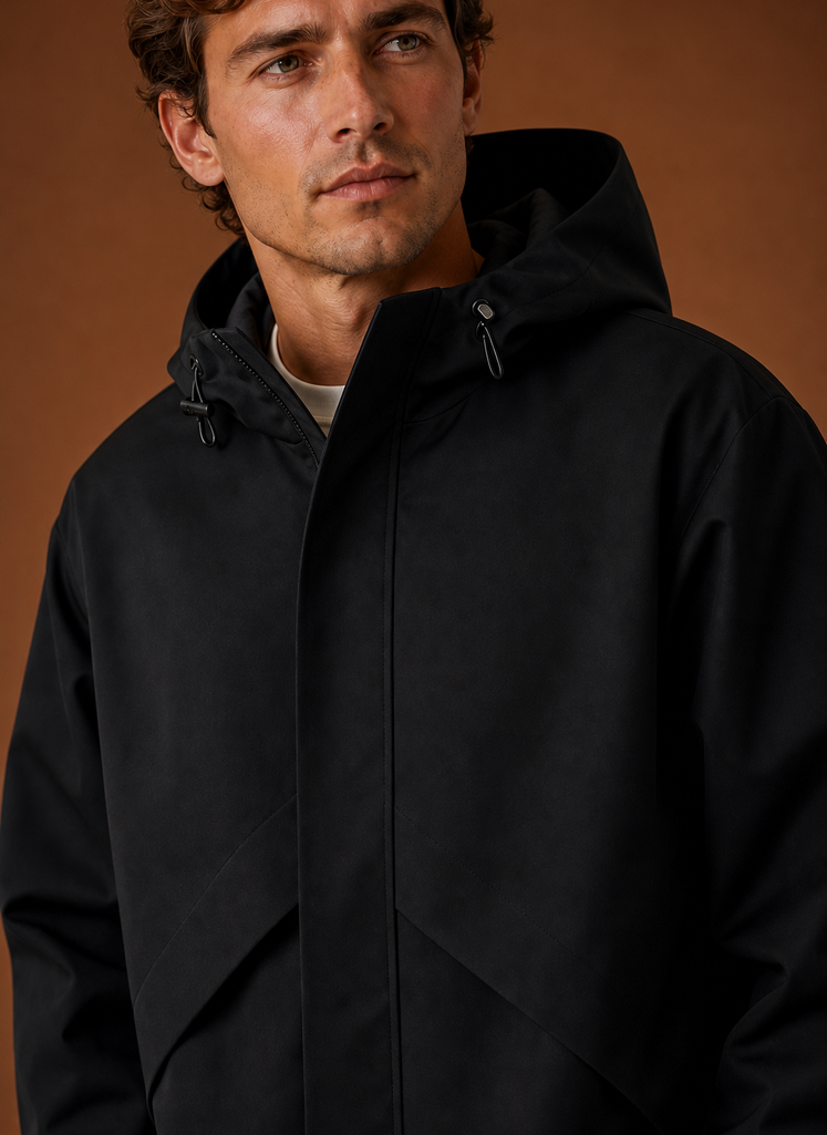 Men's lightweight hooded windbreaker jacket featuring a streamlined fit, ideal for outdoor activities and casual wear, available in various colors. 2