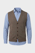 Men's Knit Cardigan Vest with Button Front and Patch Pockets 0
