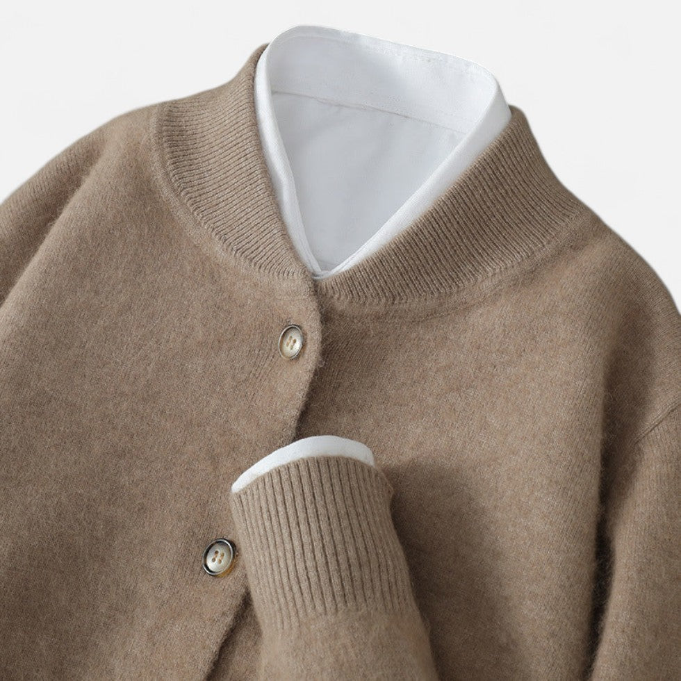 Men's Lightweight Cashmere Blend Cardigan with Button Placket 0