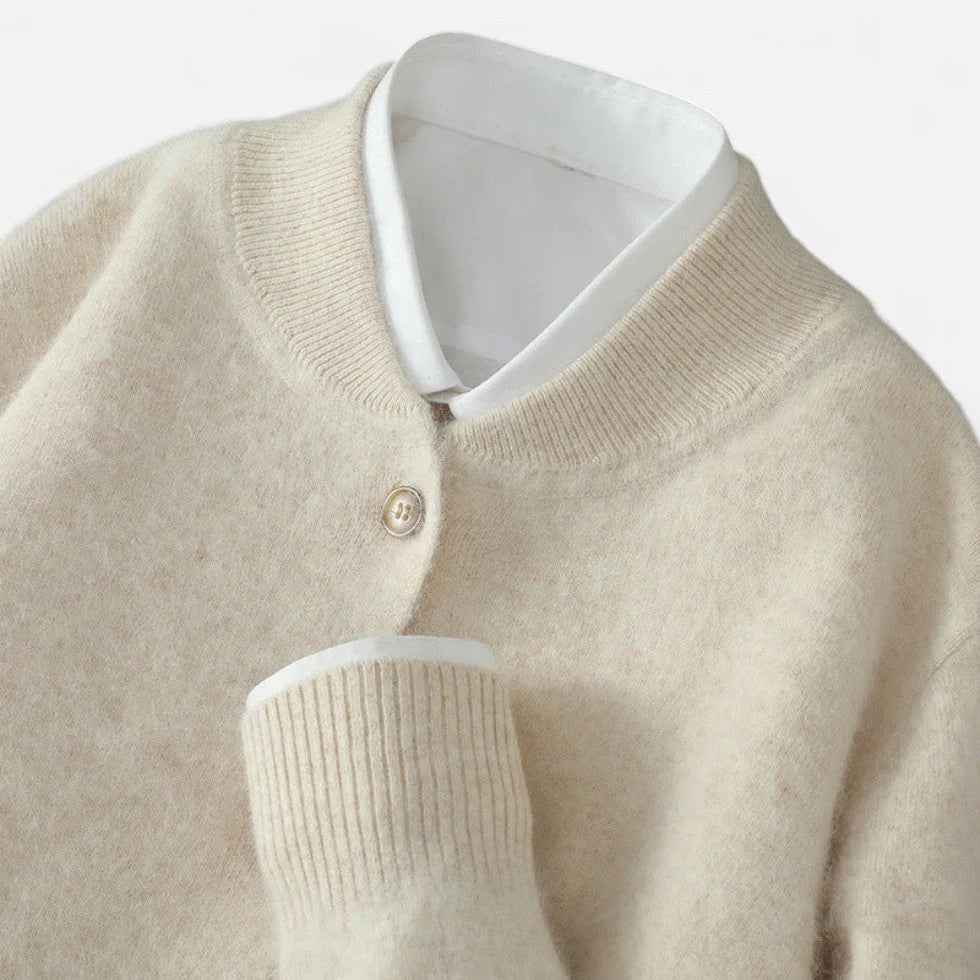 Men's Lightweight Cashmere Blend Cardigan with Button Placket 1
