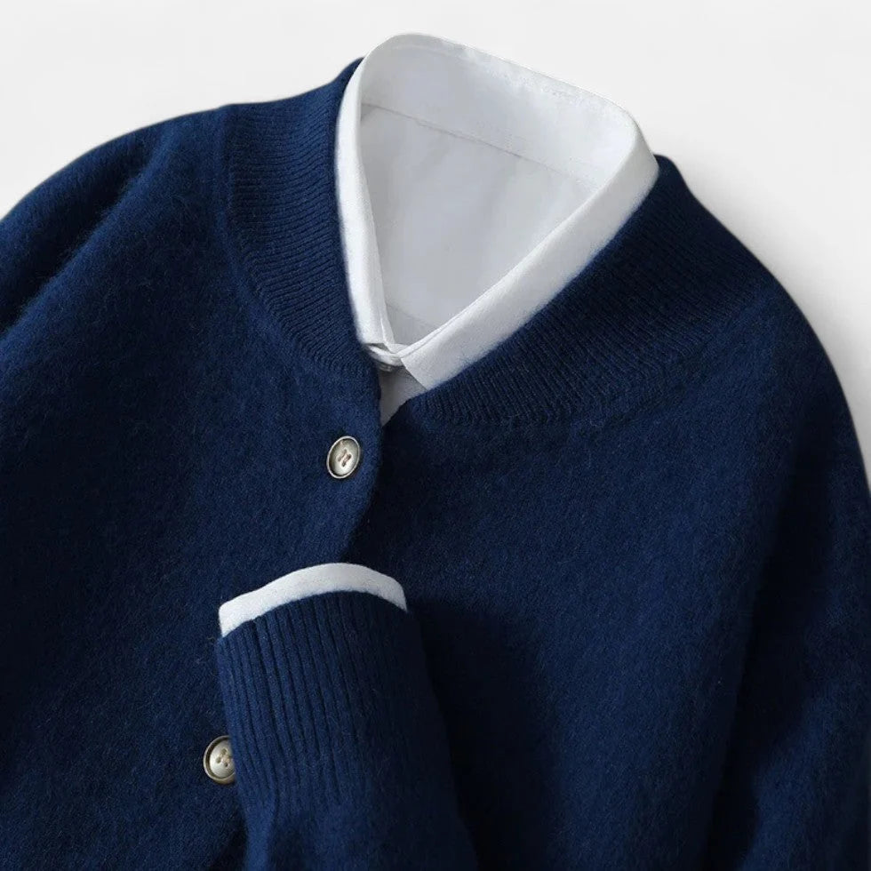 Men's Lightweight Cashmere Blend Cardigan with Button Placket 2
