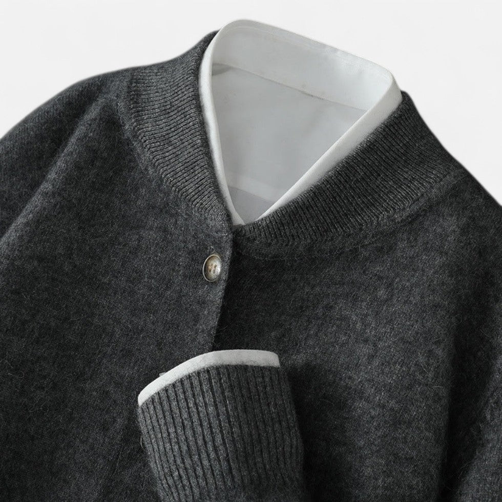 Men's Lightweight Cashmere Blend Cardigan with Button Placket 3