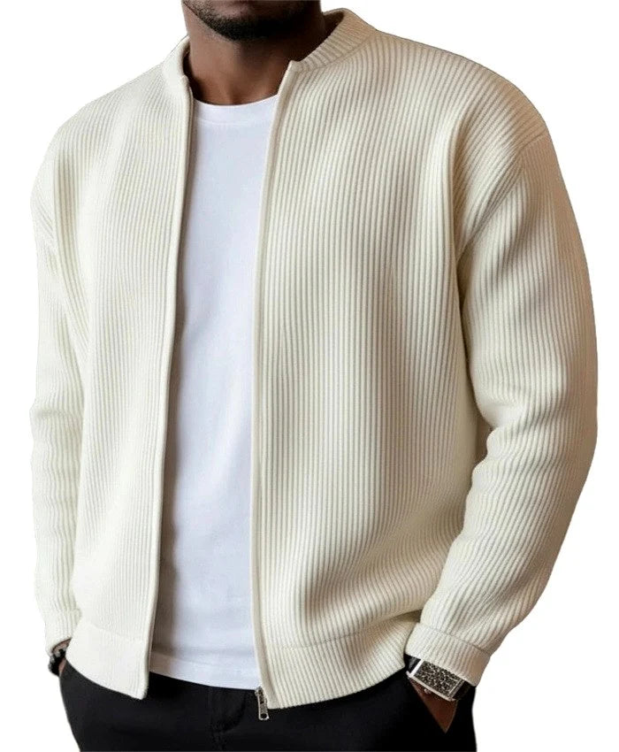 Men's Lightweight Corduroy Cardigan with Stand-up Collar and Full Zip 3