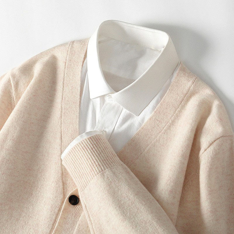 Men's Lightweight V-Neck Cardigan Sweater with Button Front 2