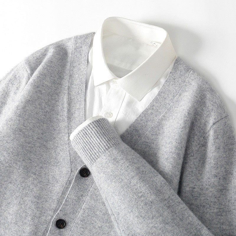 Men's Lightweight V-Neck Cardigan Sweater with Button Front 3