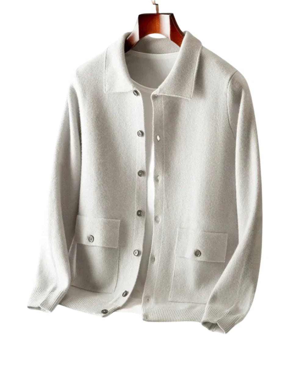 Men's Merino Wool Button-Front Cardigan - Soft & Breathable Sweater 2