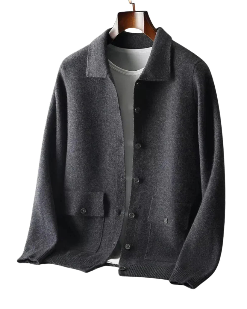 Men's Merino Wool Button-Front Cardigan - Soft & Breathable Sweater 3