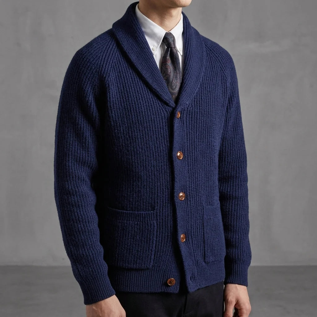 Men's Shawl Collar Cardigan - Soft Knit with Raglan Sleeves 2