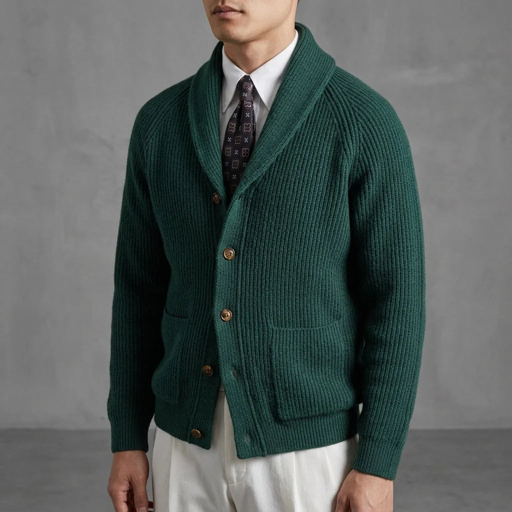 Men's Shawl Collar Cardigan - Soft Knit with Raglan Sleeves 3