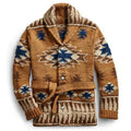 Men's Shawl Collar Knit Cardigan with Southwestern Pattern 0