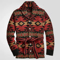 Men's Southwestern Shawl Collar Cardigan with Belted Waist 0