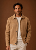 Men's tailored fit button-front shirt jacket in a versatile design, perfect for layering, featuring a classic collar and stylish pockets, ideal for both casual and 0