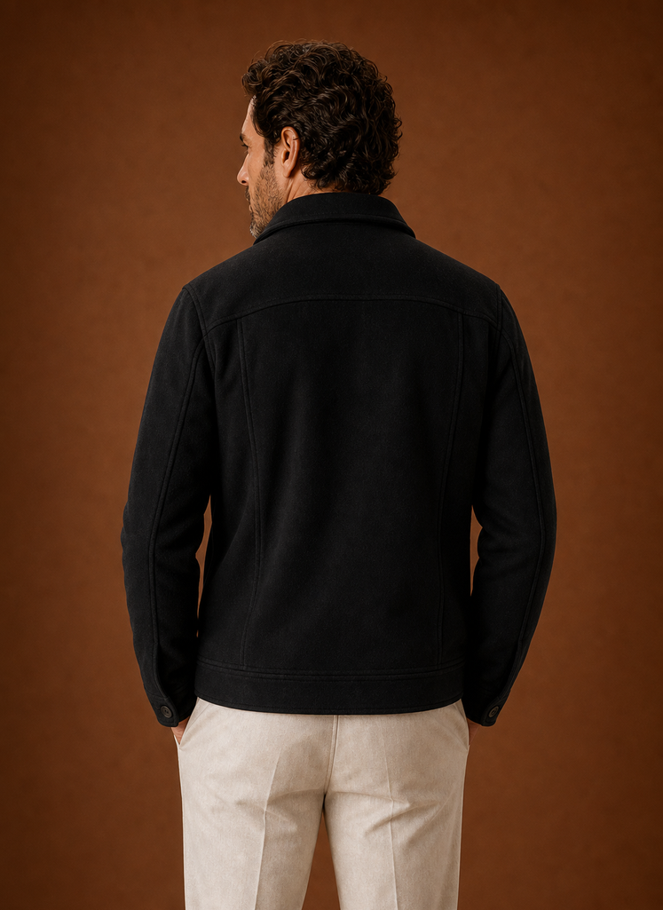 Men's tailored fit button-front shirt jacket in a versatile design, perfect for layering, featuring a classic collar and stylish pockets, ideal for both casual and 6