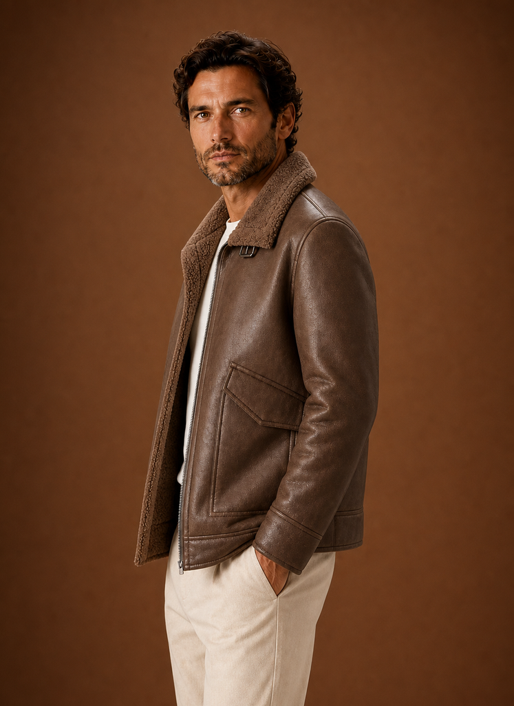 Men's tailored winter overcoat featuring a thick lining designed for cold weather, showcasing a sophisticated style and warm insulation, perfect for formal and casual occasions. 1