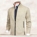 Men's Zip Up Cardigan Sweater with Mock Neck and Streamlined Fit 0
