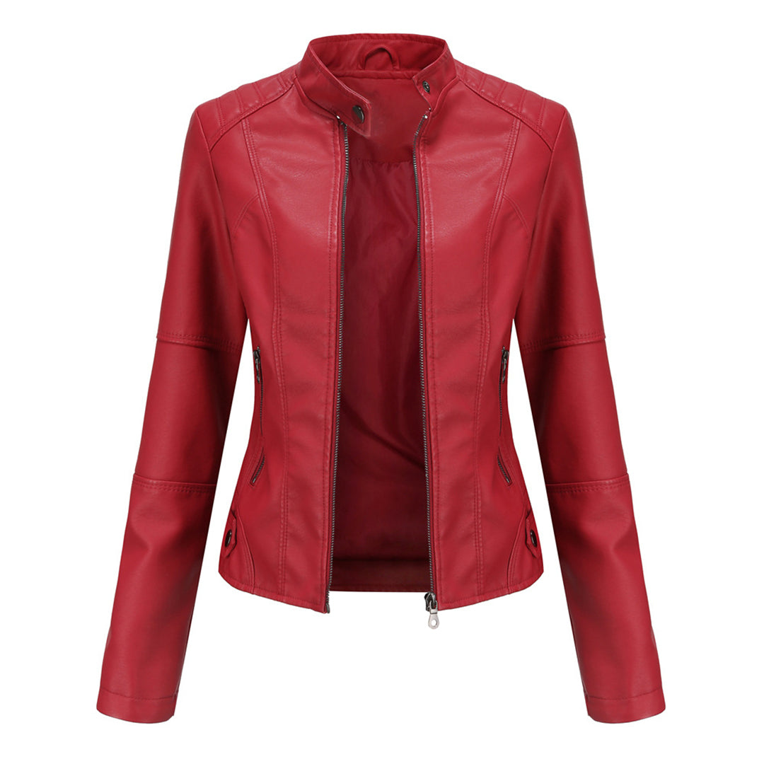 Slim Fit Faux Leather Biker Jacket