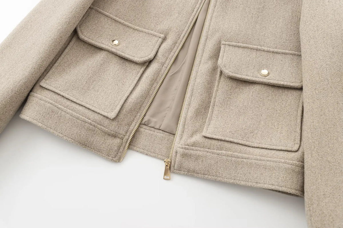 Wool-Look Zip Bomber