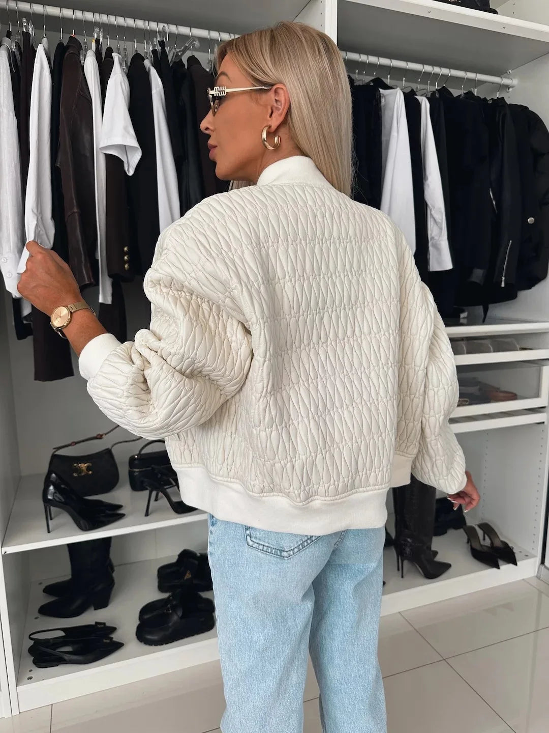 Quilted Bomber Jacket