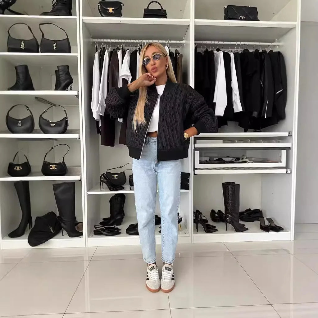Quilted Bomber Jacket