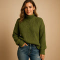 Soft Knitted Women's Sweater with Classic Fit and Long Sleeves 0
