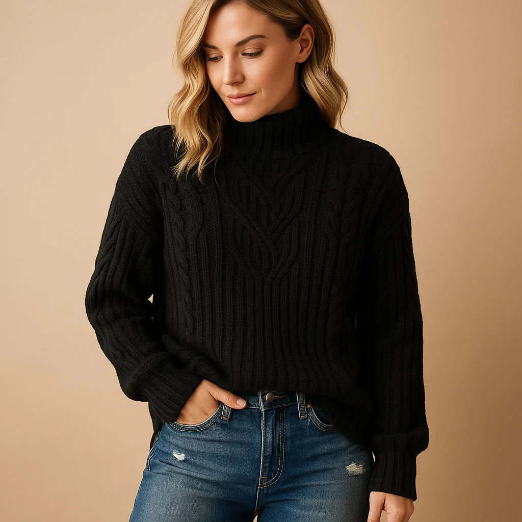 Soft Knitted Women's Sweater with Classic Fit and Long Sleeves 3