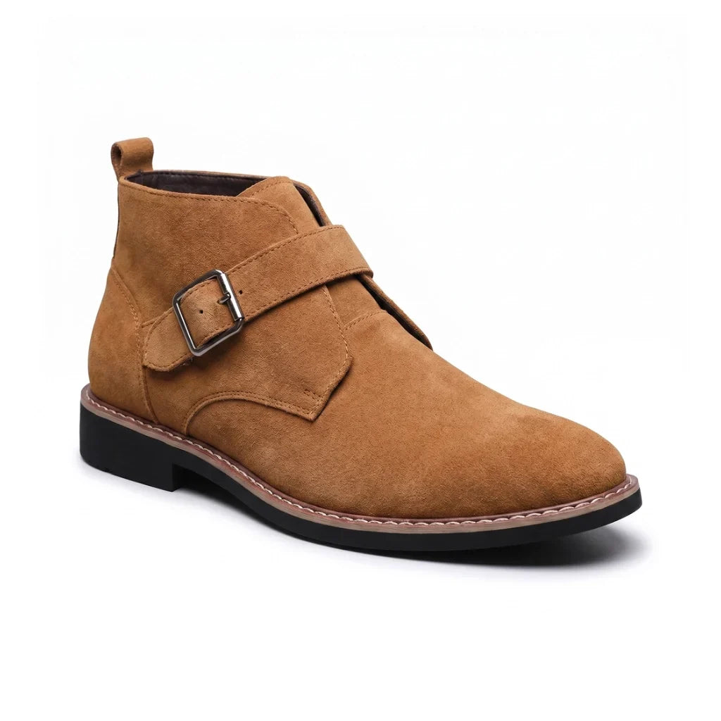 Suede Monk Strap Boots with Cushioned Insole and Grippy Outsole 2