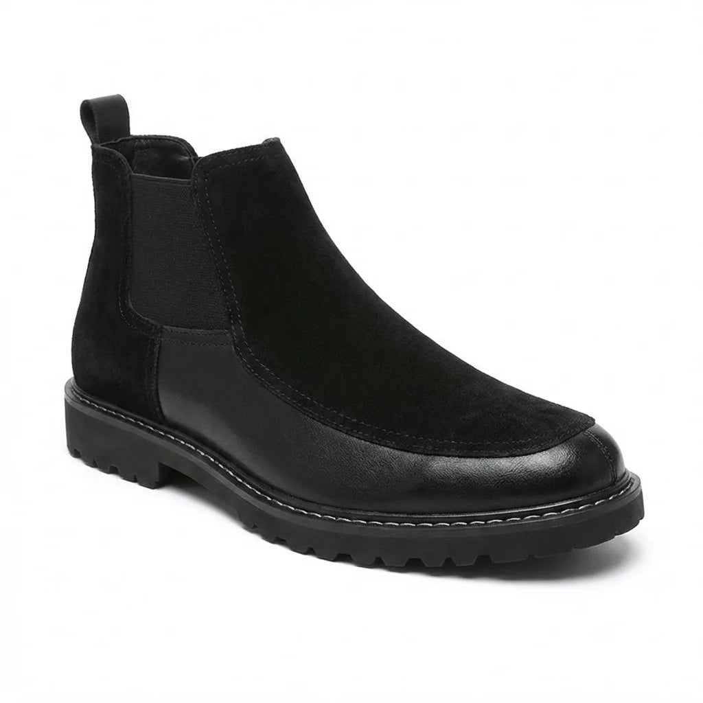 Textured Leather Chelsea Boots with Cushioned Insole and Grippy Outsole 0