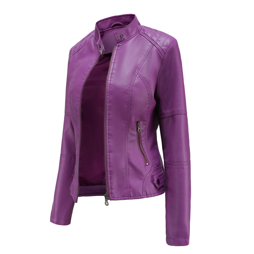 Slim Fit Faux Leather Biker Jacket