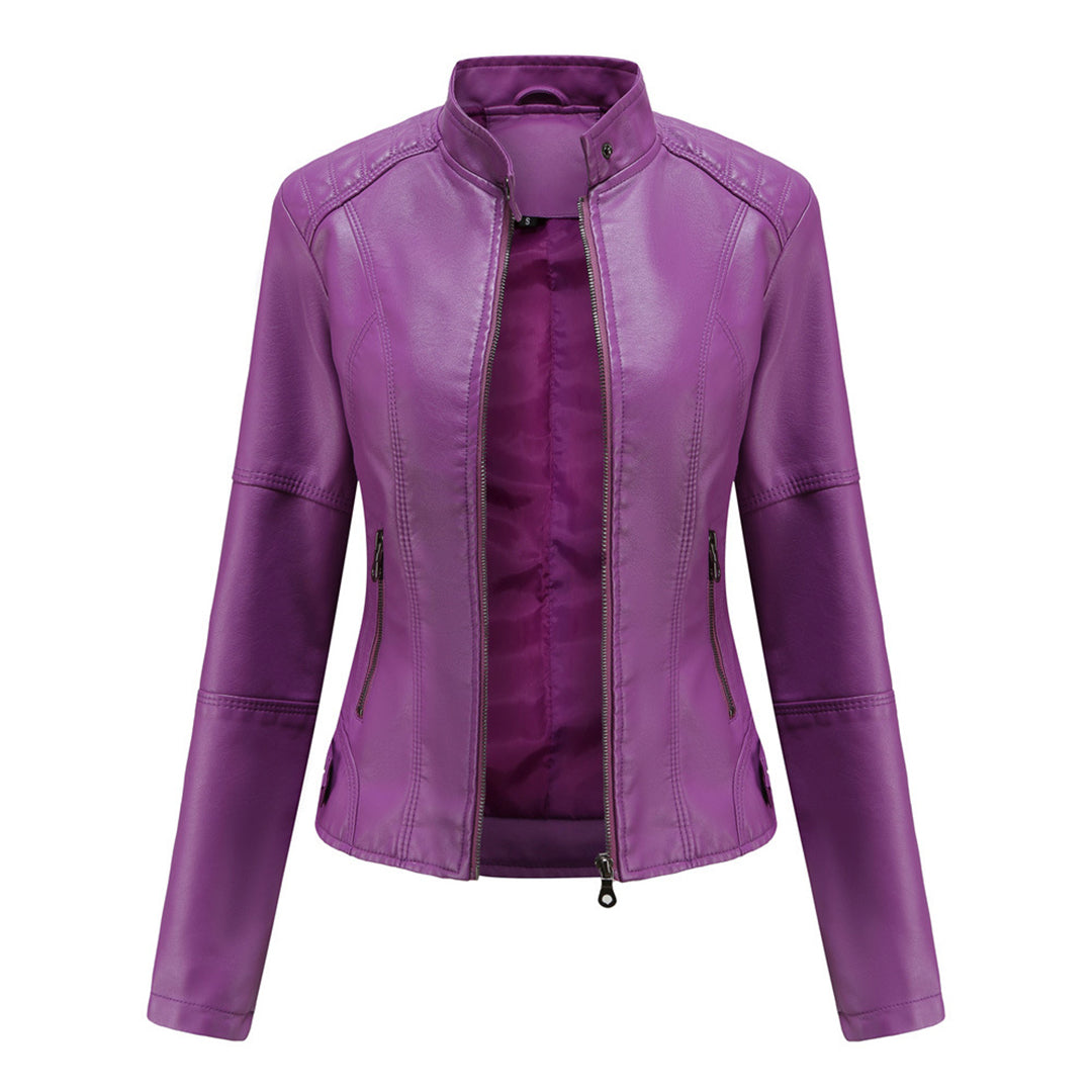 Slim Fit Faux Leather Biker Jacket