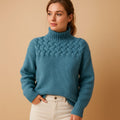 Women's Oversized Long Knit Turtleneck Sweater with Relaxed Fit 0