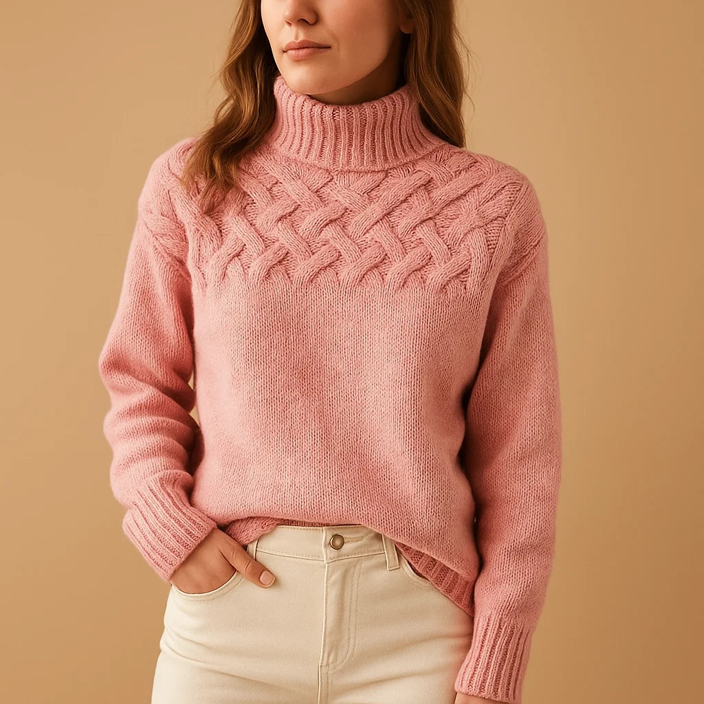 Women's Oversized Long Knit Turtleneck Sweater with Relaxed Fit 1