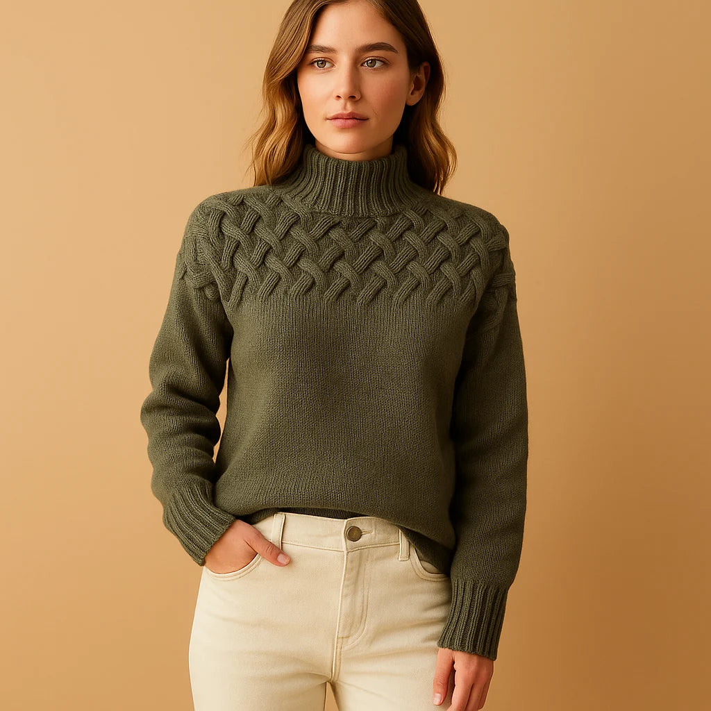 Women's Oversized Long Knit Turtleneck Sweater with Relaxed Fit 3
