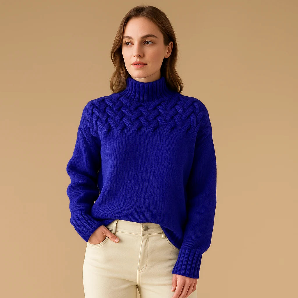 Women's Oversized Long Knit Turtleneck Sweater with Relaxed Fit 4