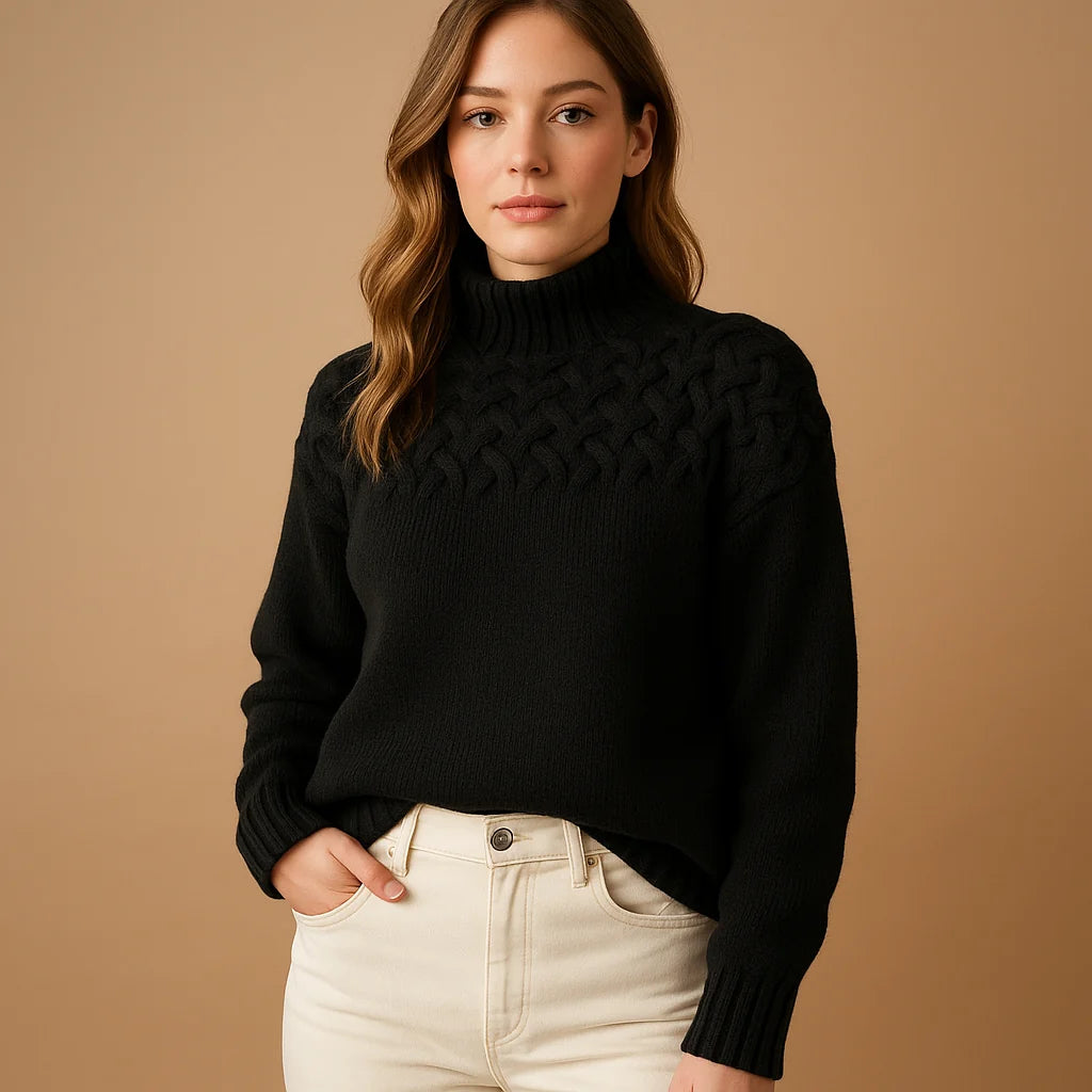 Women's Oversized Long Knit Turtleneck Sweater with Relaxed Fit 5