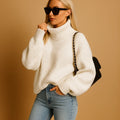 Women's Slightly Oversized Sweater with Classic Neckline for Everyday Wear 0