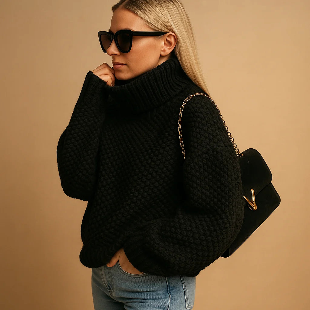 Women's Slightly Oversized Sweater with Classic Neckline for Everyday Wear 2