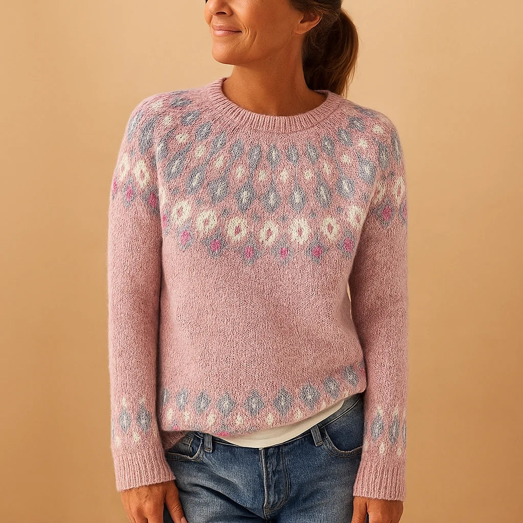 Wool Blend Women's Sweater with Unique Print for Comfort and Style 3
