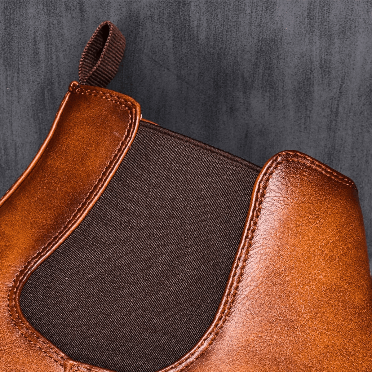 Leather Elastic Panel Chelsea Boots