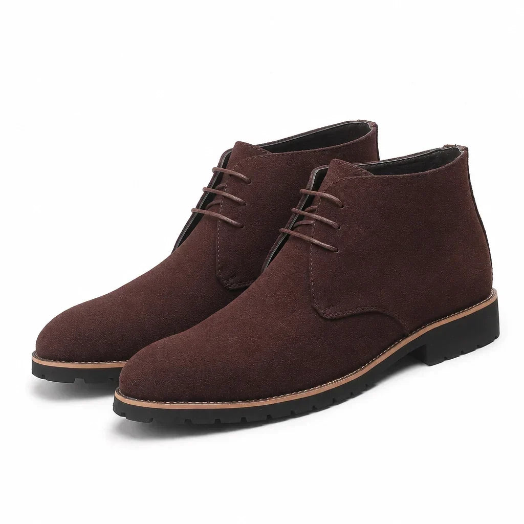 Suede Lace-Up Lug Sole Boots