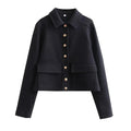 Structured Cropped Button Bomber