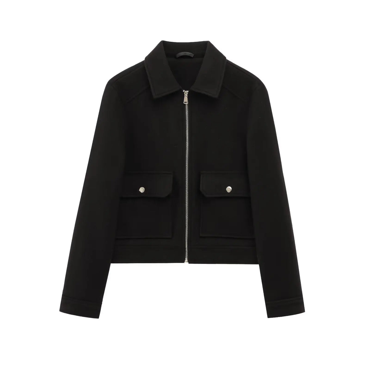 Structured Cropped Zip Bomber