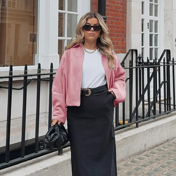 Oversized Cropped Bomber