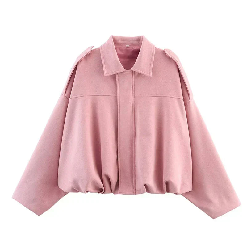 Oversized Cropped Bomber